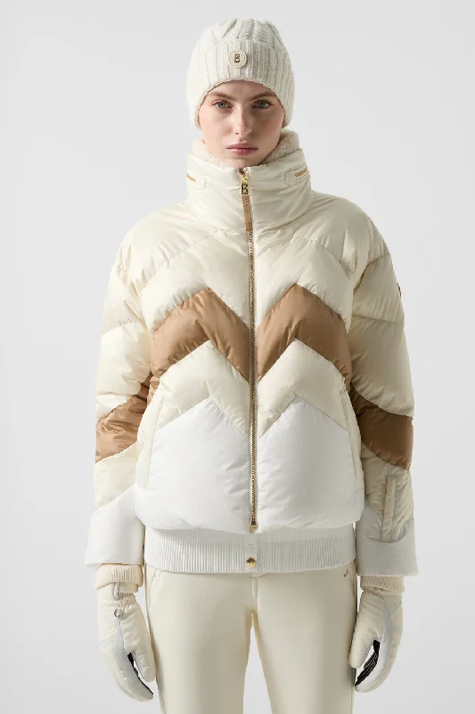 Vanja Down Ski Jacket Notch Collar Jacket Peter Pan Collar Jacket Cowl Neck Jacket