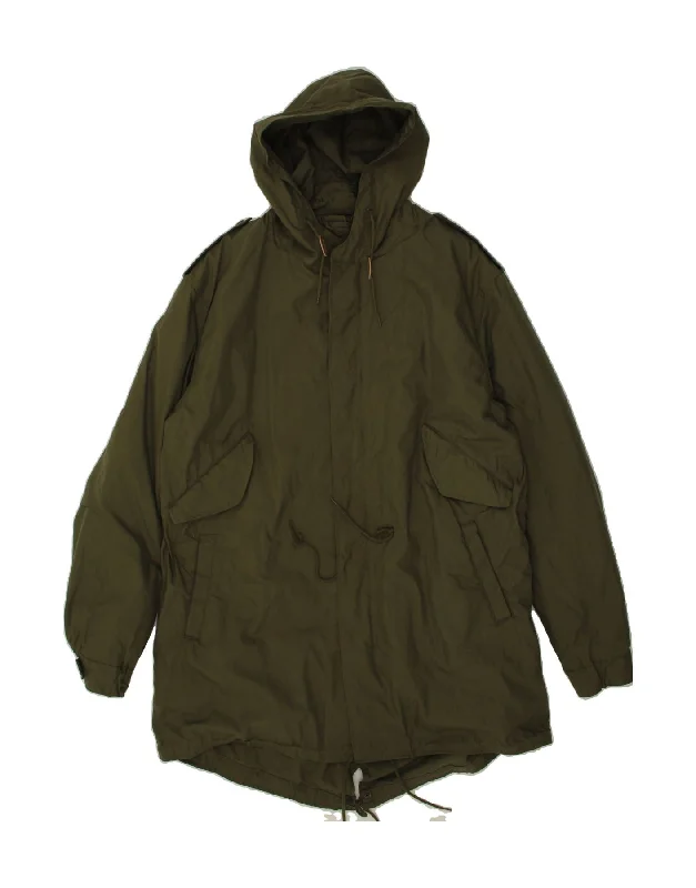 BRANDIT Womens Military Hooded Parka Jacket UK 44 2XL Green Cotton Adjustable Waist Puffer Parka BRANDIT Womens Military Hooded Parka Jacket UK 44 2XL Green Cotton Adjustable Waist Puffer Parka