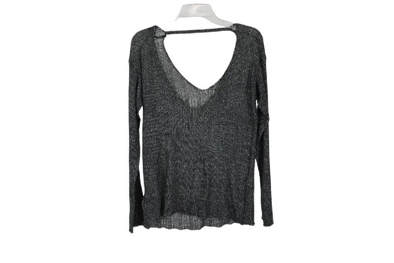 Divided Gray Knit Sweater | S Print Jacquard Patchwork