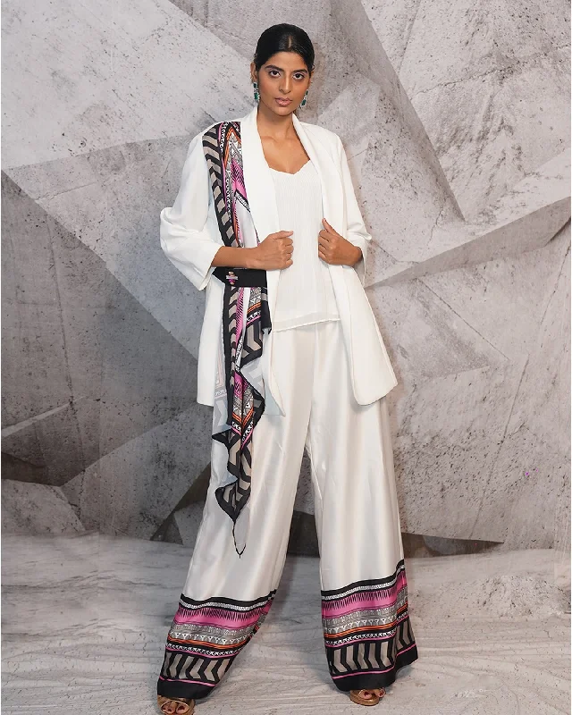 The Printed Drape Blazer Set Women's Elegant Suit