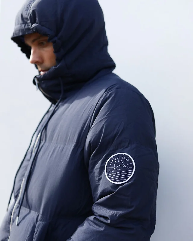 Expedition Parka | Navy Cozy Drawstring Parka Jacket