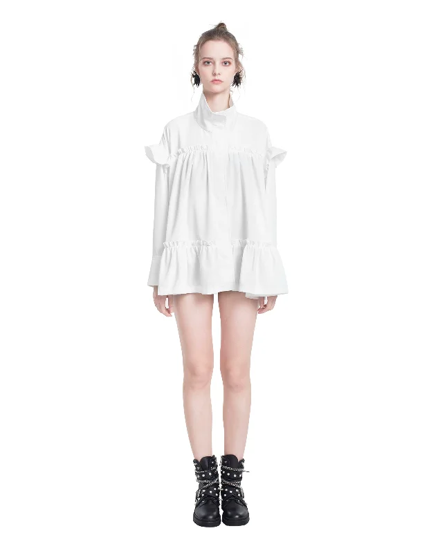Ruffled Parka Comfortable Sherpa-Lined Parka
