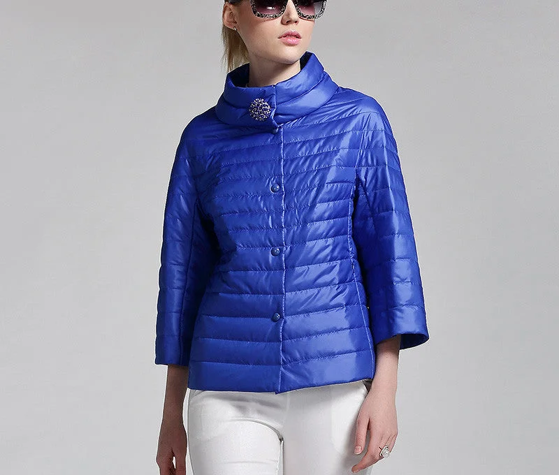 spring short jacket women fashion coat padded cotton jacket outwear High Quality Warm parka Women's Clothing Full-Zip Thermal Parka