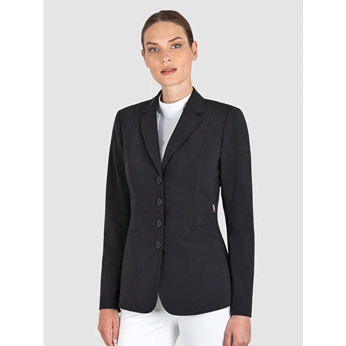 Equiline Ladies Caback Competition Jacket Black Front Pockets Side Pockets Patch Pockets