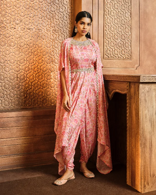Pink Paisley Cowl Jumpsuit Jacket Set Cotton Jacket Linen Jacket Terry Jacket