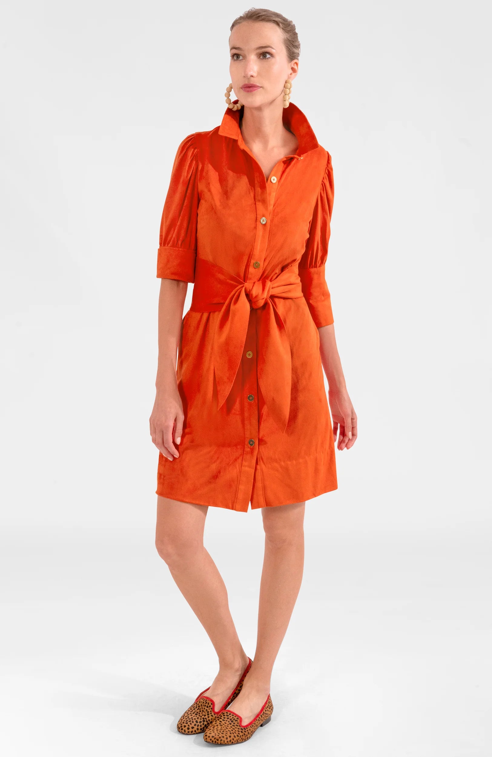 Swagger Dress | Orange Ultra Suede