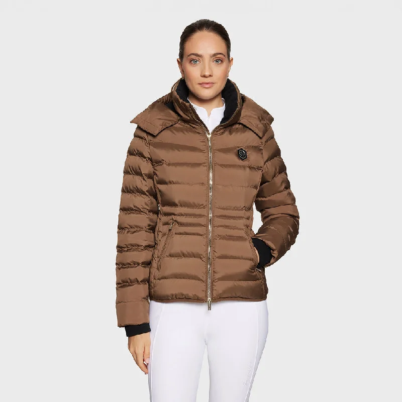 Samshield Ladies Padded Jacket Courchevel Camel Rayon Fabric Velvet Fabric Corduroy Fabric