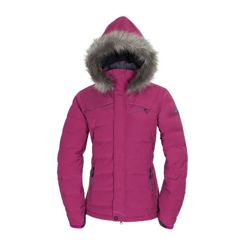 Women's Shelter Parka - Boysenberry Elegant Fur Collar Parka
