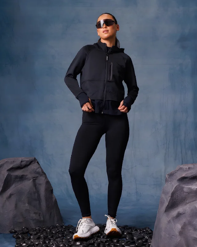 DRYFORCE® Double Layer Jacket | Black Hoodie Zip-Up Jacket Button-Up Jacket