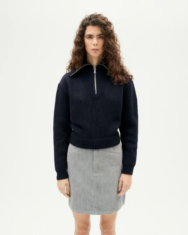 Tanit Wool Sweater Blue Thin Thick Dense