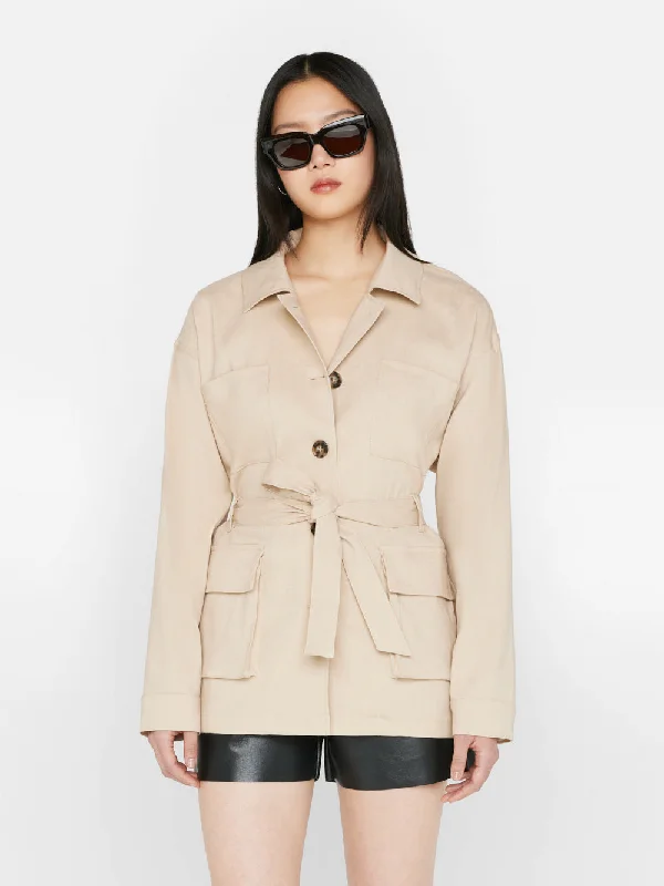 Cargo Jacket -- Sand Herringbone Jacket Houndstooth Jacket Plaid Jacket