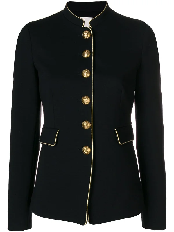 piped military style blazer Women's Classic Blazer