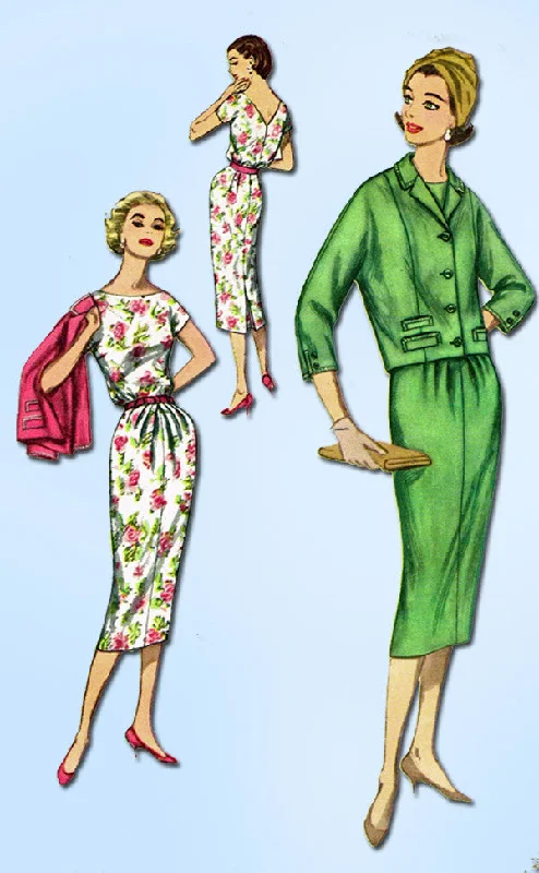 1950s Vintage Simplicity Sewing Pattern 2369 Uncut Misses Dress and Jacket 32B Welt Pockets Slit Pockets Flap Pockets 1950s Vintage Simplicity Sewing Pattern 2369 Uncut Misses Dress and Jacket 32B Welt Pockets Slit Pockets Flap Pockets