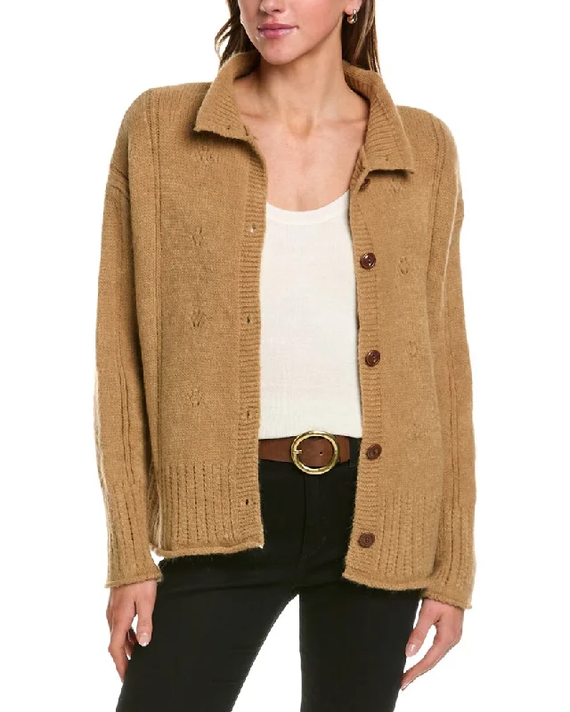 Femme Society Cardigan Mesh Blend Leather Blend Suede Blend