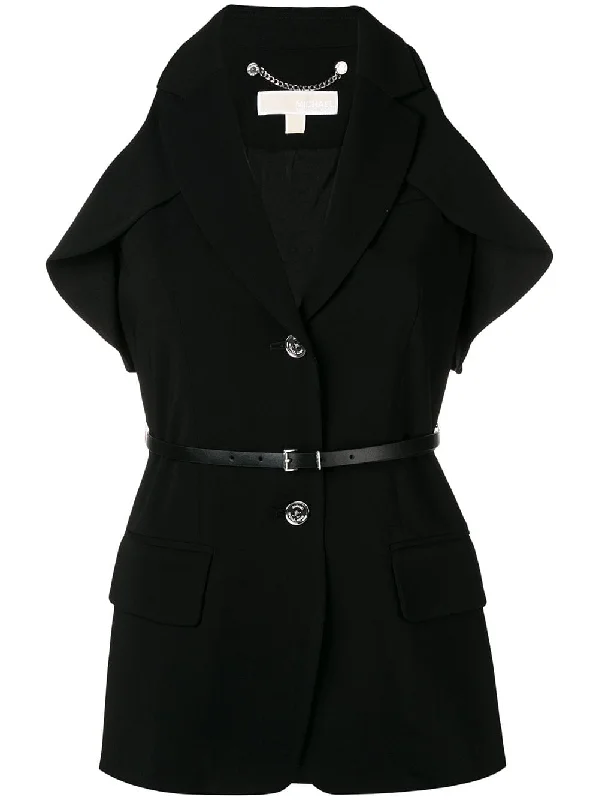 cold shoulder blazer Women's Stripe Blazer