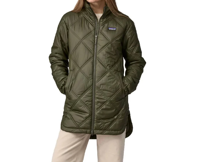 Pine Bank Parka Jacket In Pine Needle Green Fur-Lined Mid-Length Parka