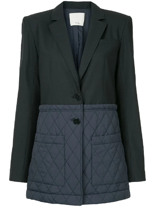 quilted combo oversized blazer Women's Vintage Jacket