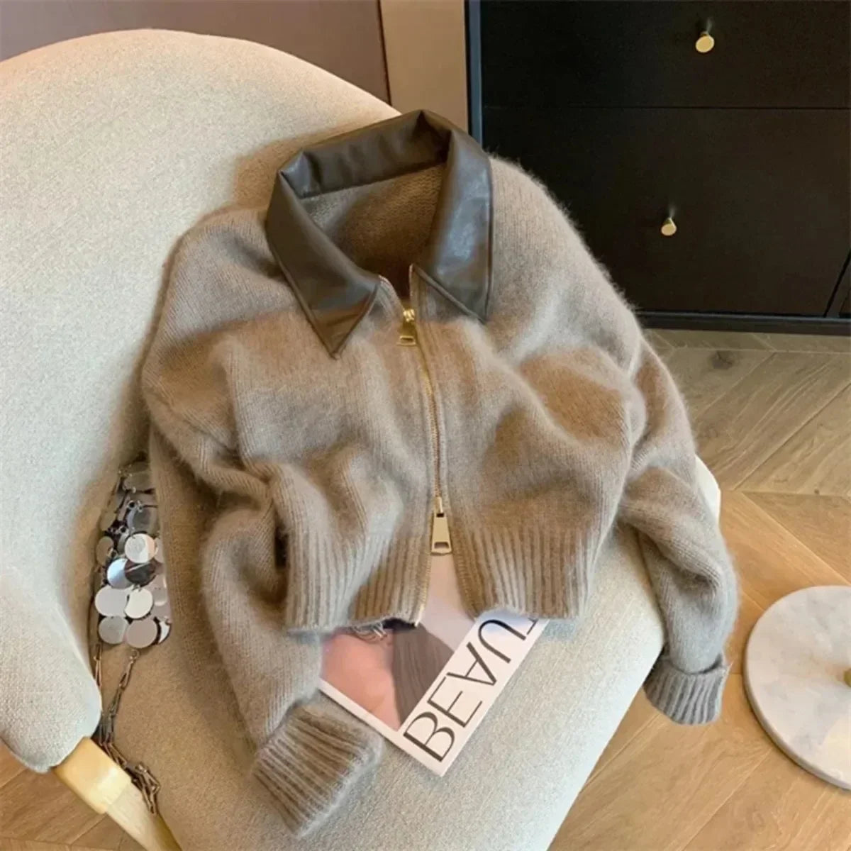 Advbridge Vintage Brown Y2K Hooded Sweaters Women 2024 Autumn Winter Lantern Sleeve Zip Up Jacket Knitted Hoodies Cropped Cardigan Top Collared Crew Neck Turtle Neck Advbridge Vintage Brown Y2K Hooded Sweaters Women 2024 Autumn Winter Lantern Sleeve Zip Up Jacket Knitted Hoodies Cropped Cardigan Top Collared Crew Neck Turtle Neck