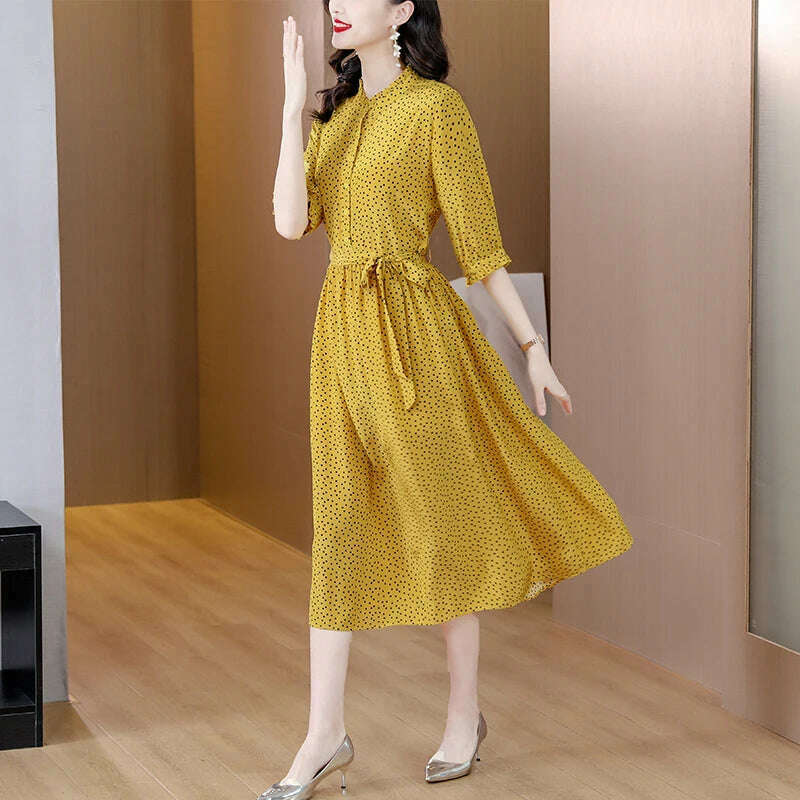 Spring Fashion Elegant Silk Printed Dress For Women 2023 New Versatile 5/4 Sleeve Loose Fit Casual Holiday Knee Length Dress Ves Spring Fashion Elegant Silk Printed Dress For Women 2023 New Versatile 5/4 Sleeve Loose Fit Casual Holiday Knee Length Dress Ves