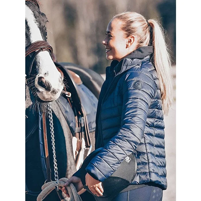 Equiline Ladies Eqode Padded Jacket Navy Satin Fabric Silk Fabric Chiffon Fabric
