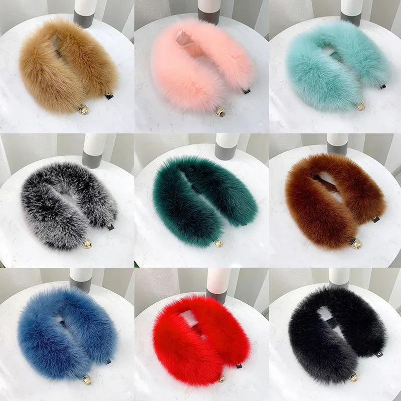 Women Faux Fur Collar Shawl Furry Fur Collar for Winter Coat Hood Fur Decor Plush Fake Fur Scarf Parkas Jacket Fur Collars Thermal Padded Parka Jacket