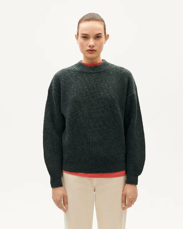 Carmen Wool Sweater Graphite Terry Terry Cloth Terry Knit