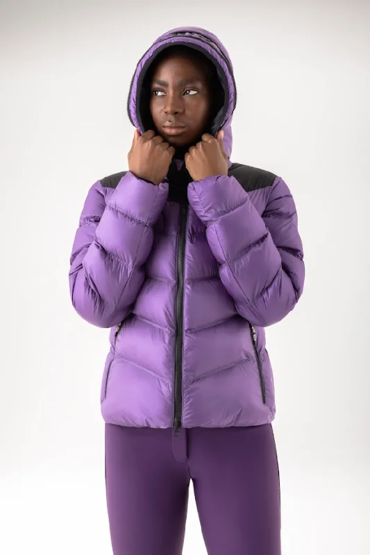 Equiline Ladies Bomber Jacket Caiety Jacket Purple Fleece Fabric Down Fabric Feather Fabric