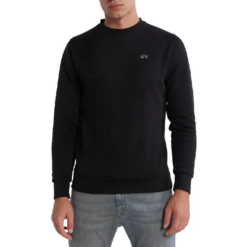 Black Cotton Sweater Front Pockets Side Pockets Patch Pockets