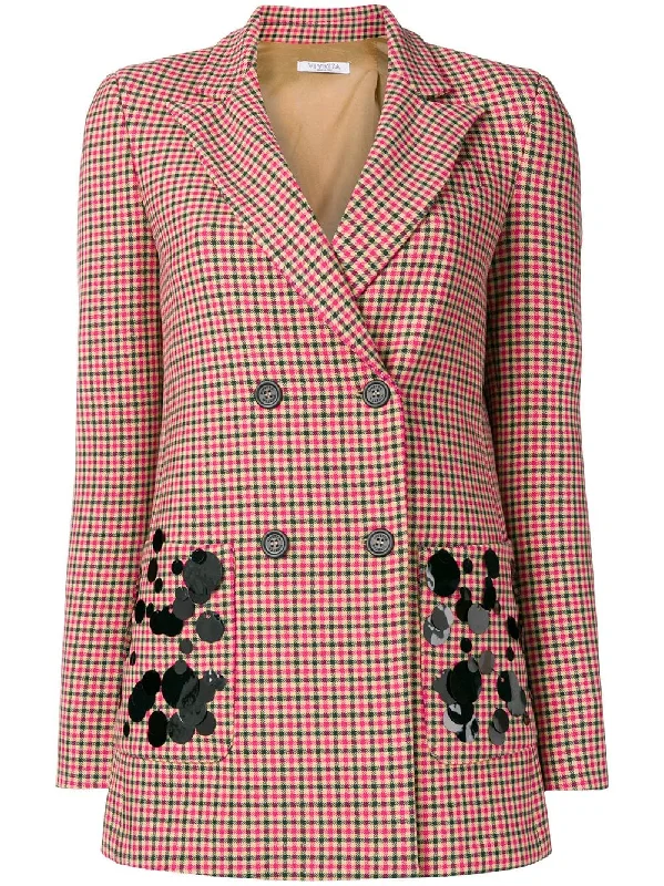 check pattern blazer Women's Short Blazer