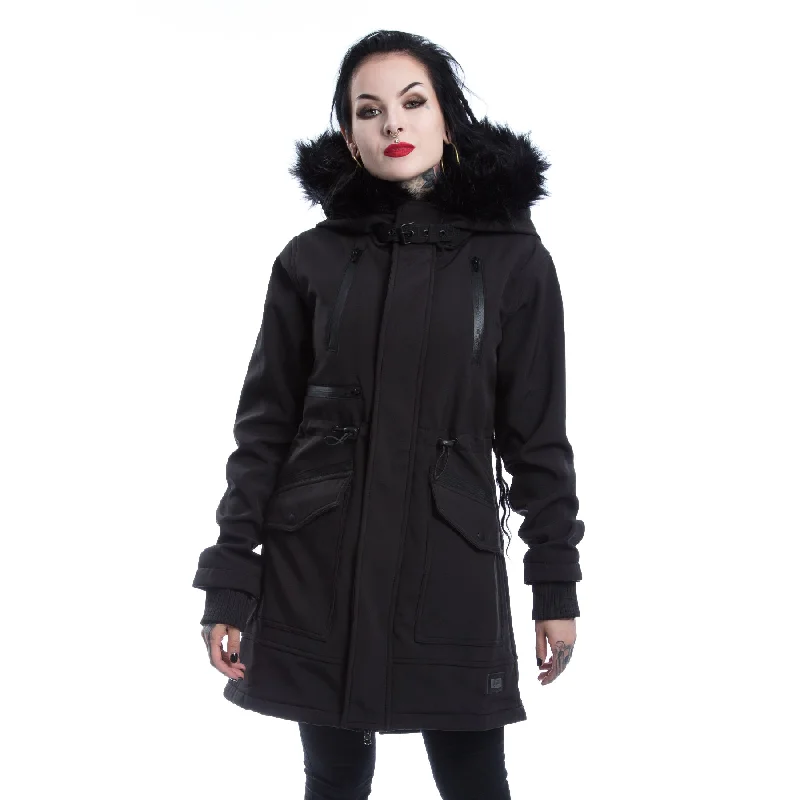 HELENE PARKA - BLACK Casual Fleece-Lined Parka