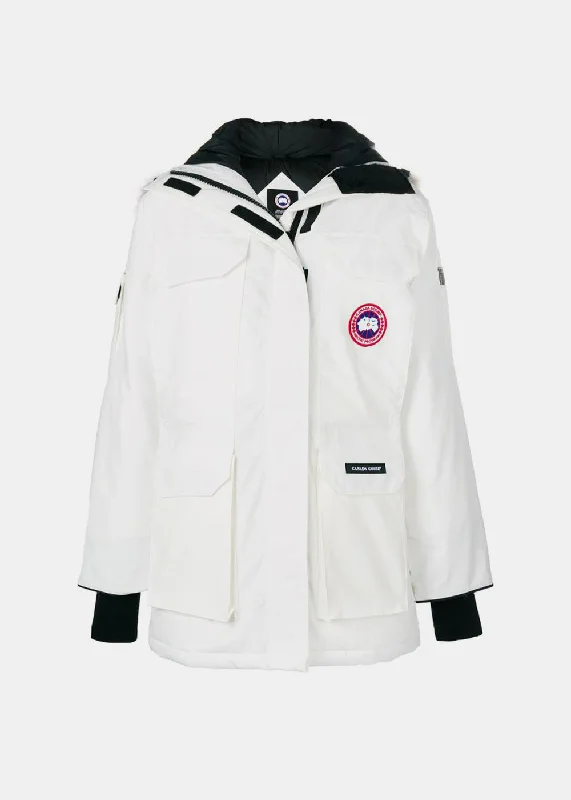 White Expedition Down Parka Waterproof Quilted Parka Jacket