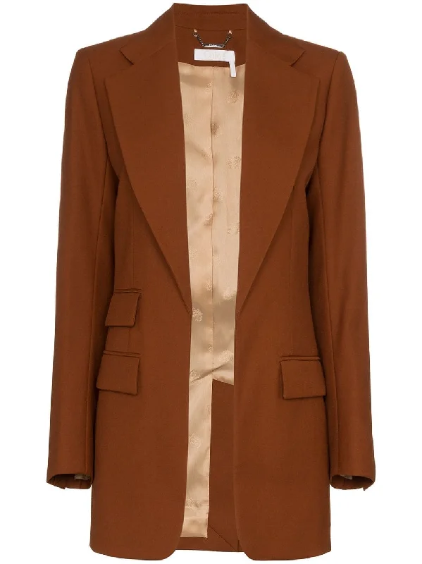 single-breasted tailored blazer Linen Women's Suit