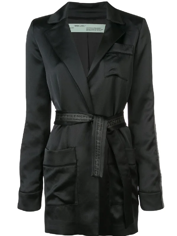 longline satin blazer Women's Elegant Jacket