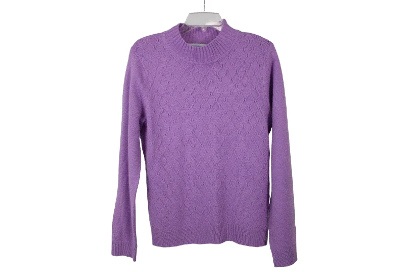 Sag Harbor Purple Soft Sweater | M Zippered Buttoned Snapped