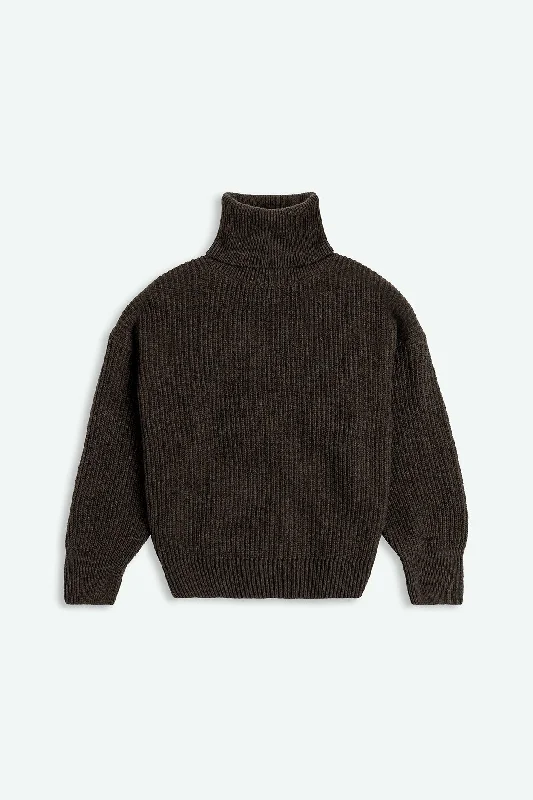 Enyu Sweater Chocolate Brown Stylish Fashionable Trendy