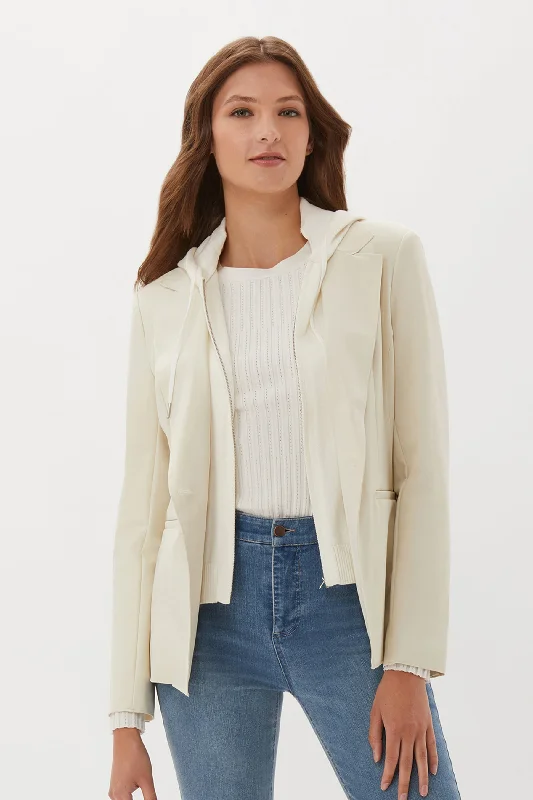 Ecru Dickey Blazer With Knit Hoodie Insert Women's Radiation Jacket