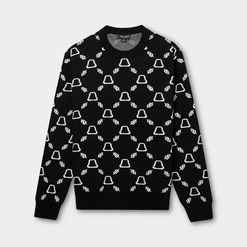 Tilley Logo Merino Crew Sweater Sequined Glittery Shiny