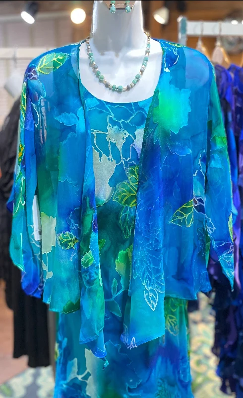 Hand-painted Silk Jacket V-Neck Jacket Boat Neck Jacket Square Neck Jacket