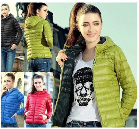 Parkas Female Down Jacket Women Coat Color Overcoat Women Jacket Parka Stylish Hooded Parka Jacket