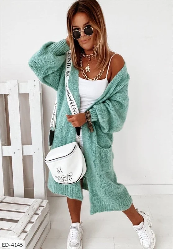 Cardigan Sweater Women's Coat Loose Knit Sweater Autumn And Winter Tops Glossy Satin Silk Cardigan Sweater Women's Coat Loose Knit Sweater Autumn And Winter Tops Glossy Satin Silk