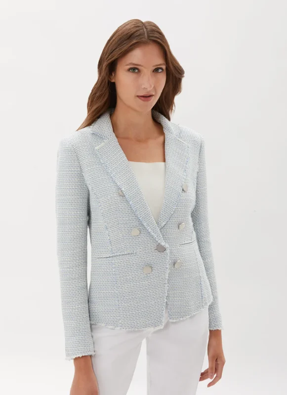 TWEED BLAZER WITH DOUBLE BREASTED LOOK Women's Unique Blazer