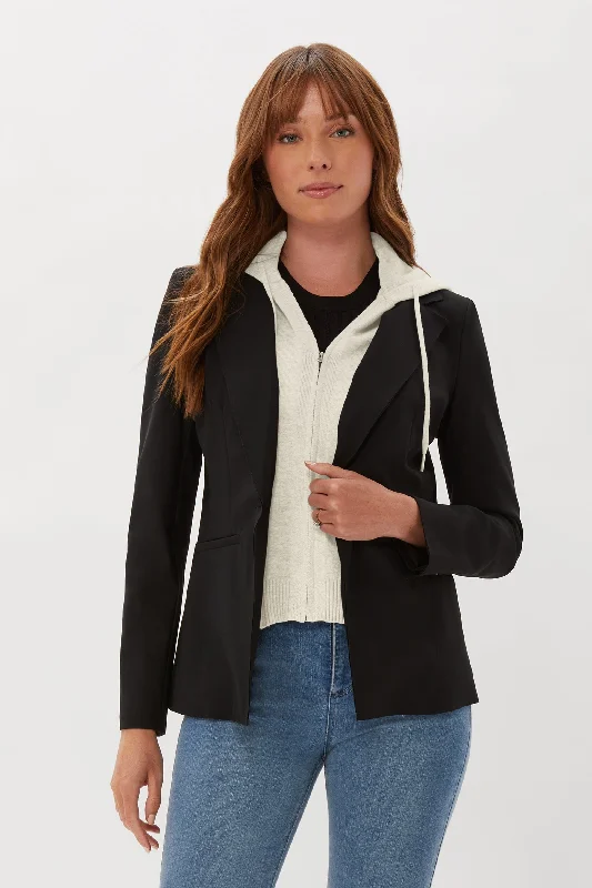 ECRU DICKEY BLAZER WITH KNIT HOODIE INSERT Women's Pencil Blazer