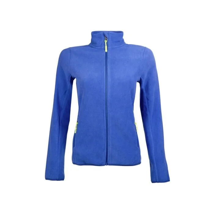 HKM Ladies Fleece Jacket Anna Royal Blue A-Line Jacket Boat Neck Shawl Collar