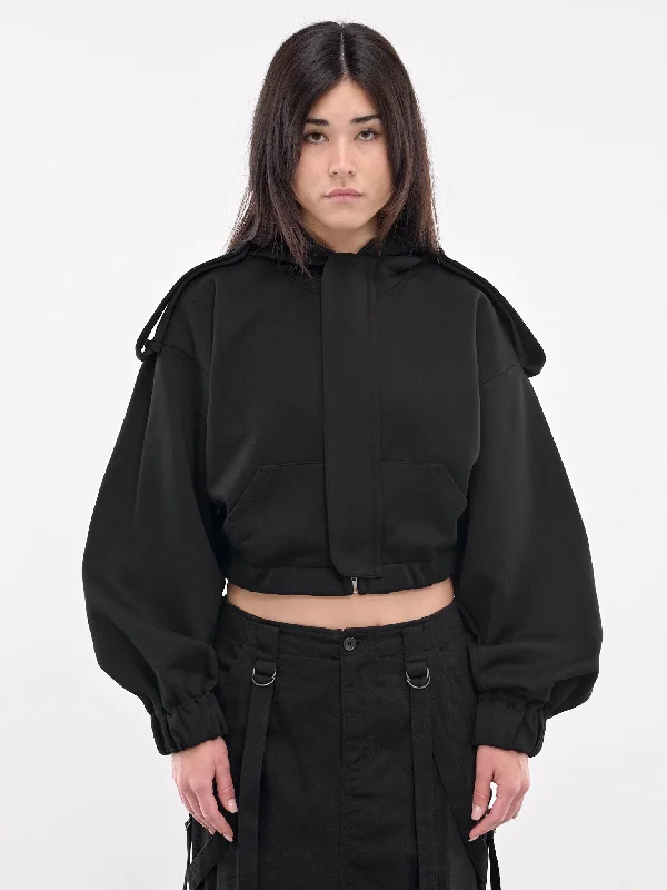 Epaulet Parka (LO-T42-045-BLACK) Mid-Length Waterproof Parka