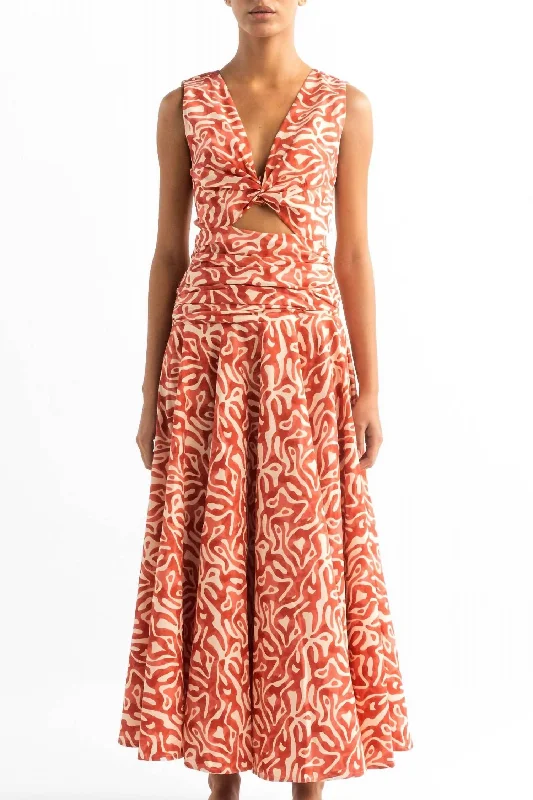 Giovanna Dress In Coral Domus