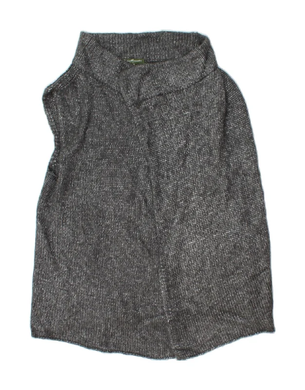 EDDIE BAUER Womens Sleeveless Open Cardigan Sweater UK 16 Large Grey Nylon Zippered Buttoned Snapped EDDIE BAUER Womens Sleeveless Open Cardigan Sweater UK 16 Large Grey Nylon Zippered Buttoned Snapped