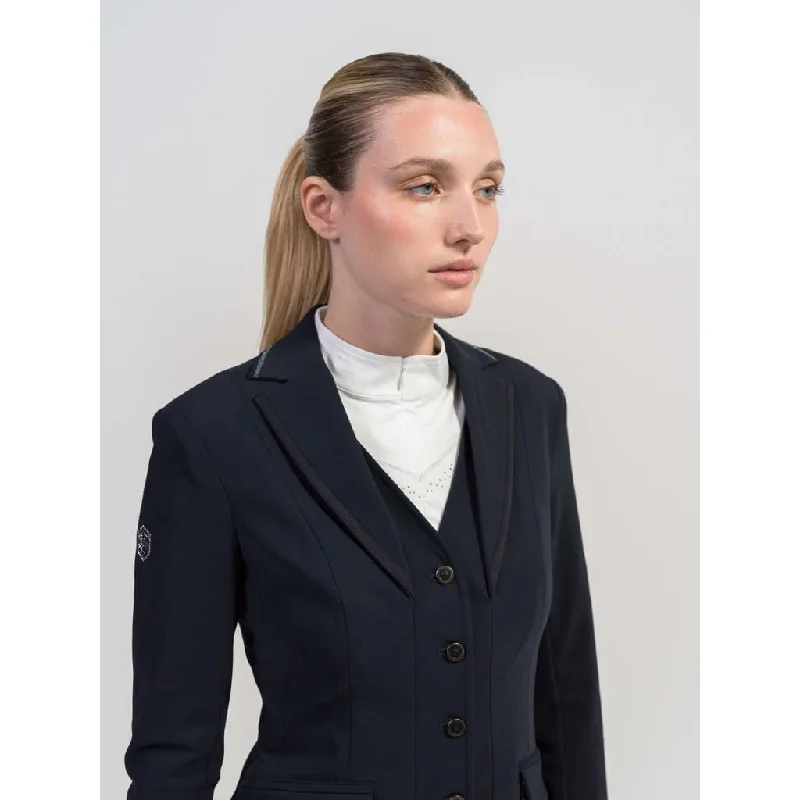 Samshield Ladies Serena Crystal Fabric Competition Jacket Navy Chenille Jacket Brocade Jacket Lace Jacket