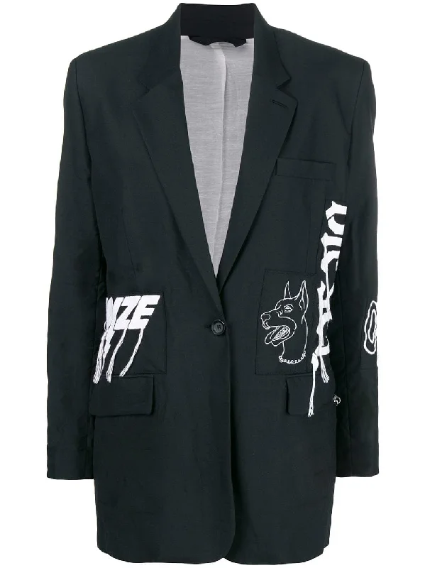 printed button blazer Women's Trendy Jacket