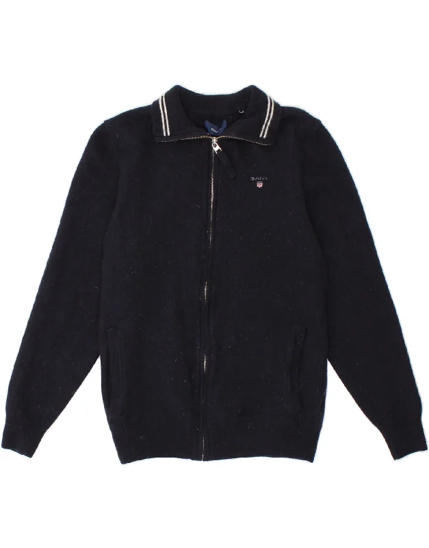 GANT Womens Cardigan Sweater UK 12 Medium Navy Blue Flecked Wool Spandex Blend Rayon Blend Denim Blend GANT Womens Cardigan Sweater UK 12 Medium Navy Blue Flecked Wool Spandex Blend Rayon Blend Denim Blend