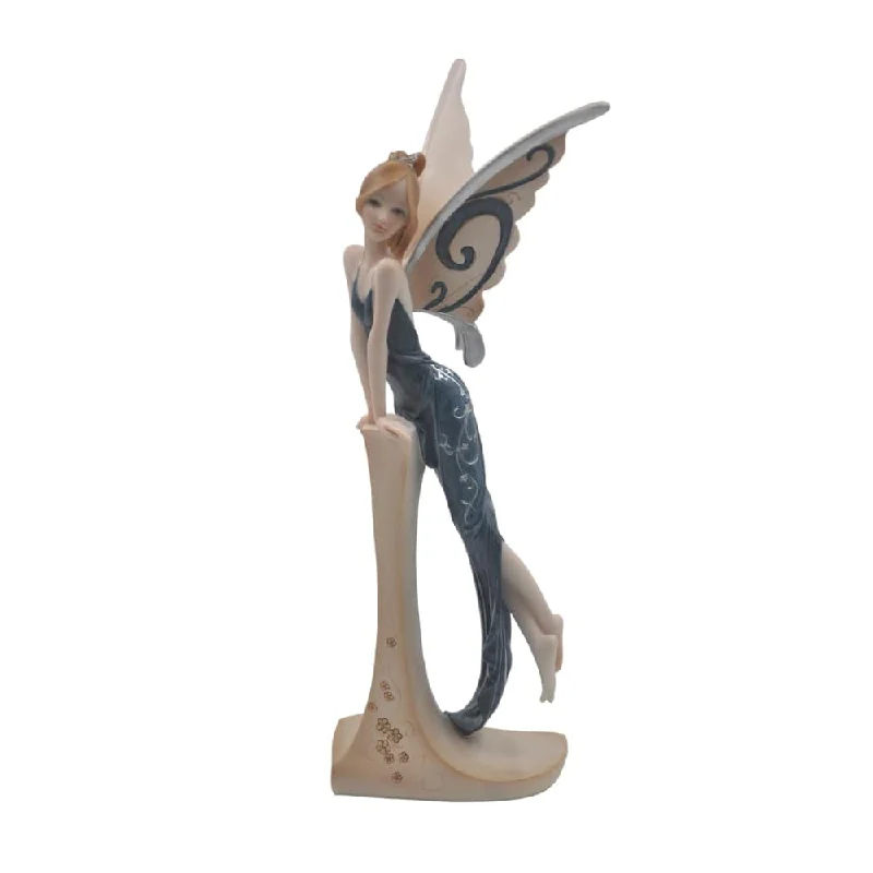 Comfy Hour The Standing Fairy Figurine Black Dress 7" Figurine, Fairyland Collection, Stone Resin